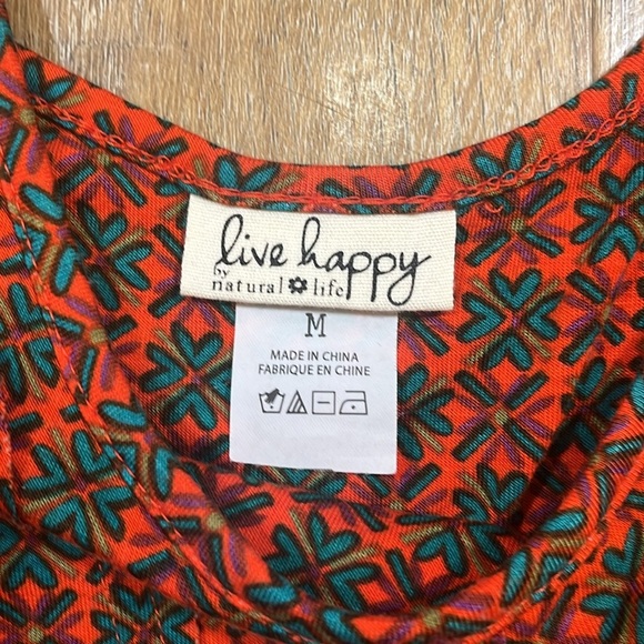 Live Happy by Natural Life Skater Dress Floral Sunburst Geometric Size Medium M - Picture 6 of 10